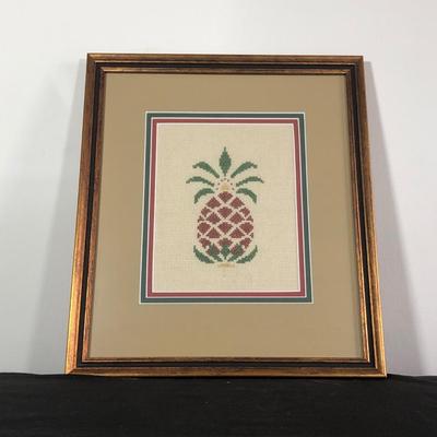 LOT 6M: Vintage Framed Cross Stitch / Needlepoint Artwork