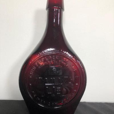 LOT 10M: Vintage Wheaton NJ Glass Bottles - Amethyst Purple George Washington, Golden Yellow Will Rogers, Ruby Red Betsy Ross & Blue...