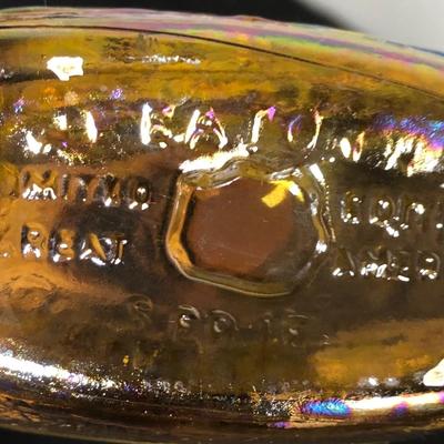 LOT 10M: Vintage Wheaton NJ Glass Bottles - Amethyst Purple George Washington, Golden Yellow Will Rogers, Ruby Red Betsy Ross & Blue...