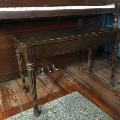 LOT 15M: Vintage Brambach Upright Piano w/ Bench