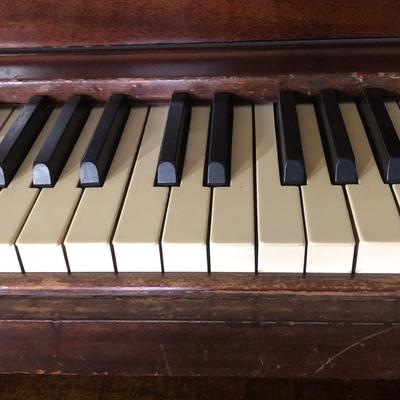LOT 15M: Vintage Brambach Upright Piano w/ Bench