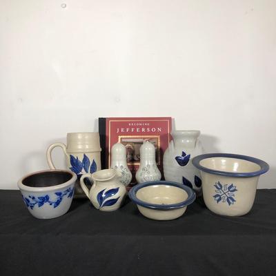 LOT 16M: Vintage Colonial Williamsburg Pottery, Other Stoneware & Becoming Jefferson Book