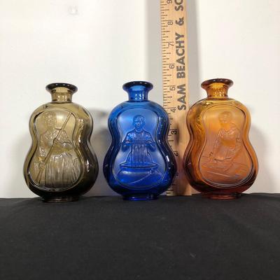 LOT 17M: Vintage 1979 Daughters of the American Revolution Glass Bottles - Printing, Candle Making & Holding Rifle