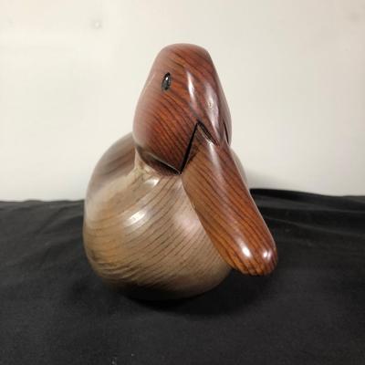 LOT 22M: Vintage Wooden Red Mallard Decoy Duck (Unmarked)