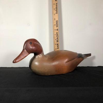 LOT 22M: Vintage Wooden Red Mallard Decoy Duck (Unmarked)