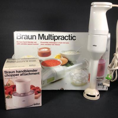 LOT 40D: Braun Multipractic Hand Immersion Blender w/ Chopper Attachment in Boxes