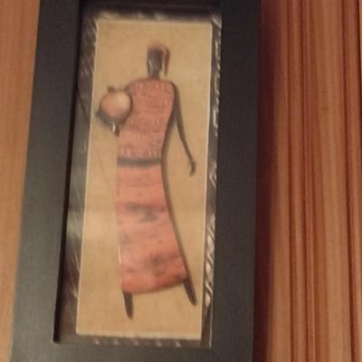 Collection of Framed African Theme Art- Five Pieces