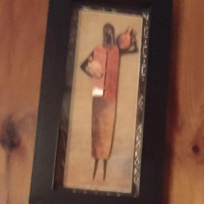 Collection of Framed African Theme Art- Five Pieces