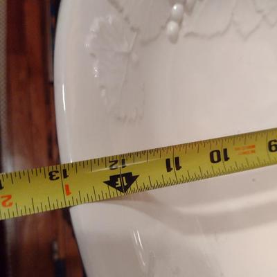 Italian Glazed Porcelain Grapes and Leaves Theme Pitcher and Basin