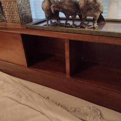 Full Size Bed with Solid Wood Headboard with Built in Storage