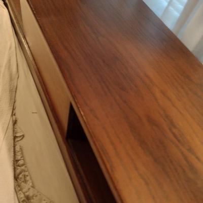 Full Size Bed with Solid Wood Headboard with Built in Storage