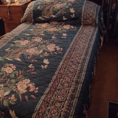 Full Size Bed with Solid Wood Headboard with Built in Storage