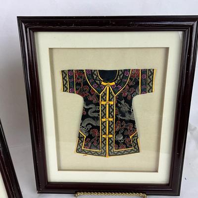 931 Pair of Framed Miniature Kimono's