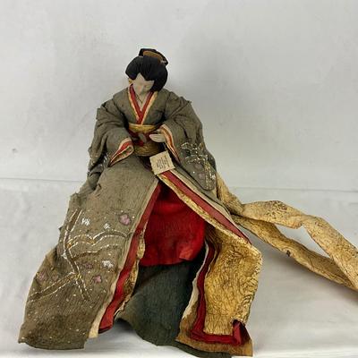 932 Vintage Asian Straw Paper Figure Doll