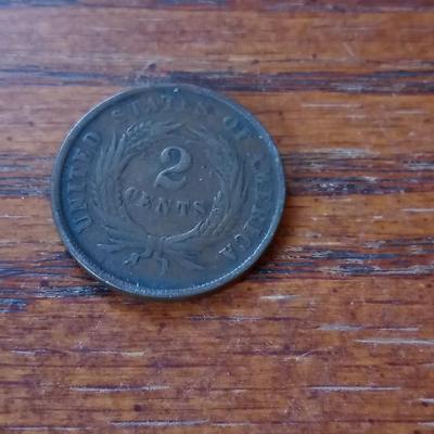 LOT 51 1865 TWO CENT COIN