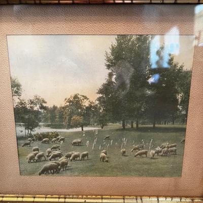 1432 Three Vintage Framed Art , Lithograph, Print, with frames