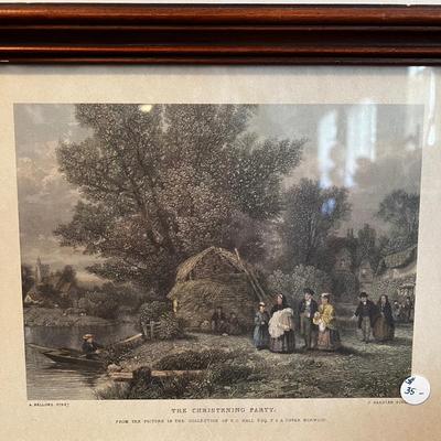 1432 Three Vintage Framed Art , Lithograph, Print, with frames