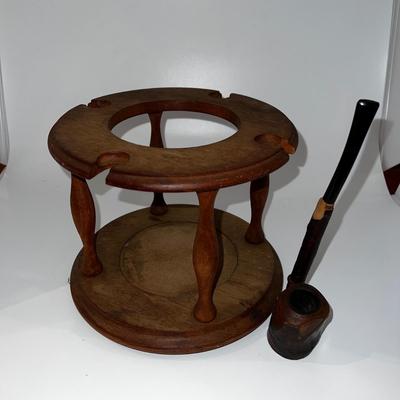 1434 Teak Pipe Stand with Pipe