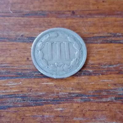LOT 65 1865 THREE CENT COIN