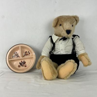 925 Vintage North American Bear (1982) & Child's Bowl