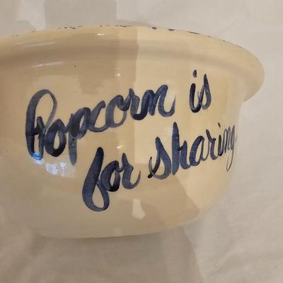 Two Stoneware Popcorn Bowls (LR-JS)