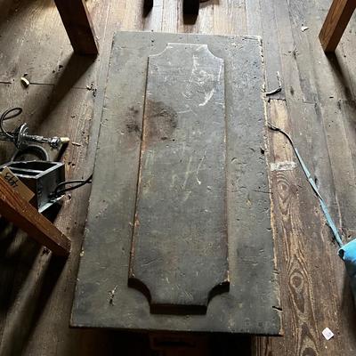 N1439 Antique Wooden Tool Chest with Antique Tools