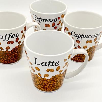 TRISHA STONEWARE ~ Set Of Four (4) Latte Mugs