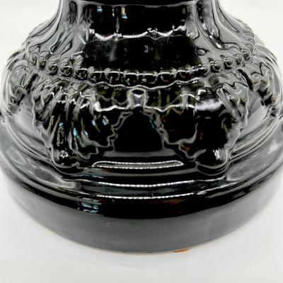 13â€ Black & White Ceramic Candlesticks ~ With 4â€ Decorative Candle