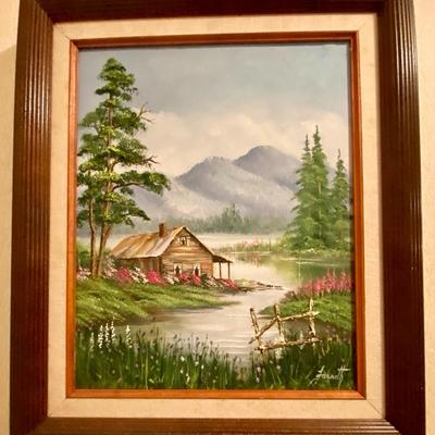 Framed Oil on Canvas Homestead Still Life; Signed