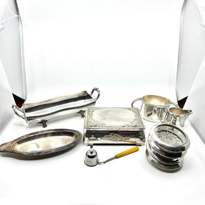 1468 Vintage Frank Whiting Coasters, Box, Cracker Tray Cream and Sugar