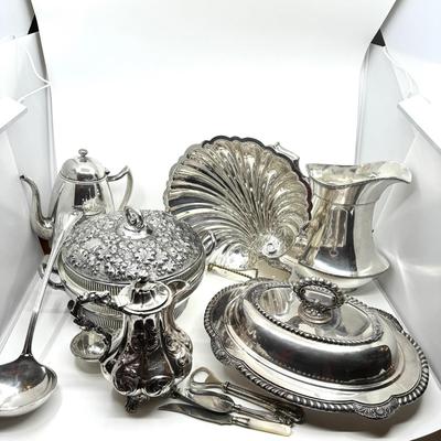 1469 Large Lot of Victorian Silverplate Hollowware