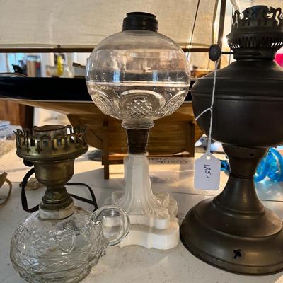 1472 Lot of Vintage Oil Lamps , Finger Lamp