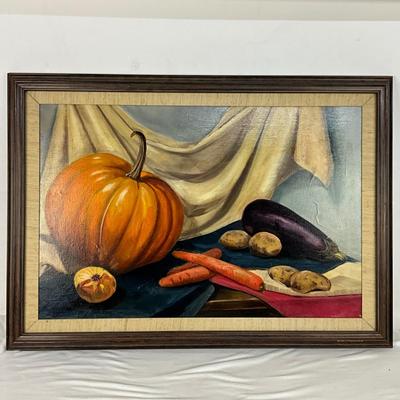 914 Still Life Oil by Nancy Schuttler Pumpkin