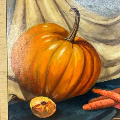 914 Still Life Oil by Nancy Schuttler Pumpkin