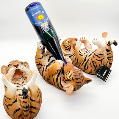 Set Of Three (3) ~ Thirsty Tiger Wine Bottle Holder