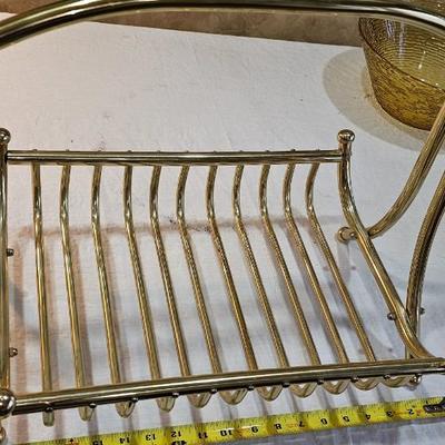 Vintage Brass Magazine Rack