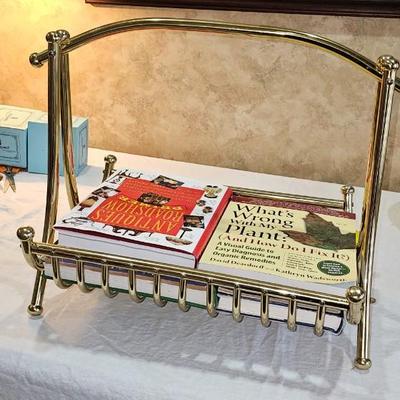 Vintage Brass Magazine Rack