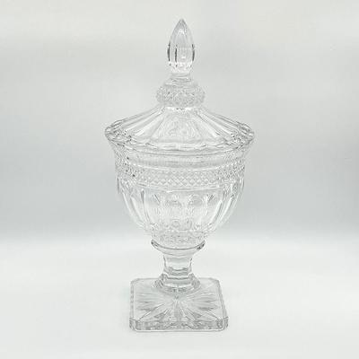SHANNON ~ Lidded Pedestal Crystal Dish