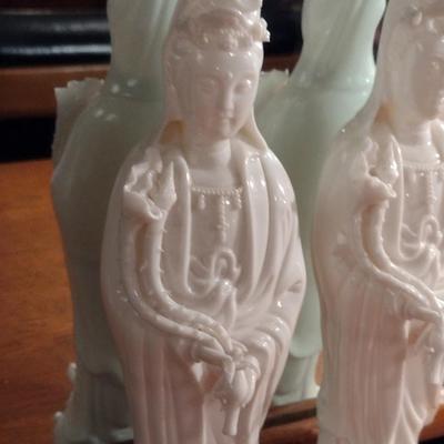 Pair of Blanc de Chine Goddess Figurines