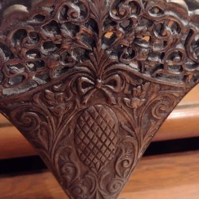 Reticulated Metal Fan Vase with Paper Folding Fans