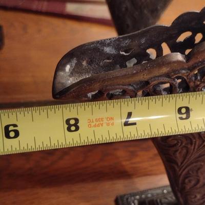 Reticulated Metal Fan Vase with Paper Folding Fans