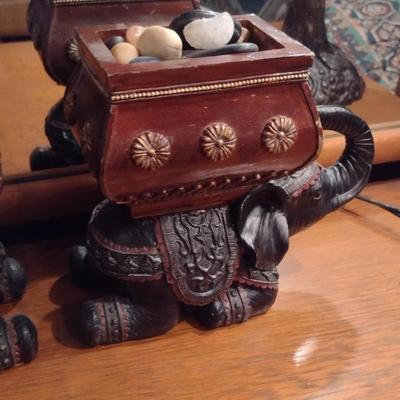 Pair of Wooden Carved Elephants