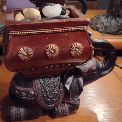 Pair of Wooden Carved Elephants