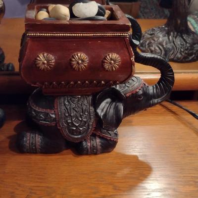 Pair of Wooden Carved Elephants