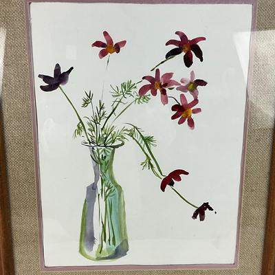 919 Bottle of Flowers Watercolor by Nancy Jo Schuttler