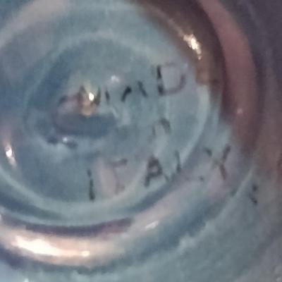 Italian MCM Style Painted Ceramic Pedestal Bowl