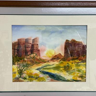 921 Original Watercolor of Canyon Landscape by Nancy Jo Schuttler