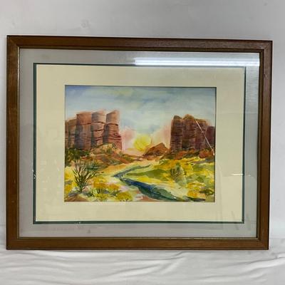 921 Original Watercolor of Canyon Landscape by Nancy Jo Schuttler
