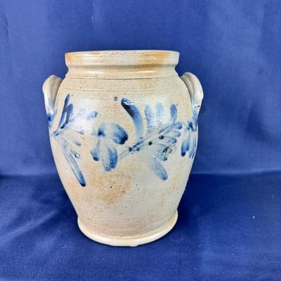 884 Antique Salt Glaze Double Handled Crock