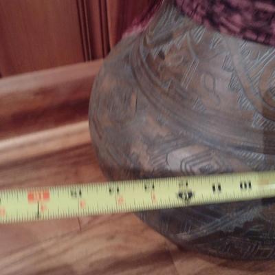 Ceramic Floor Vase with Natural Dried Flower Arrangement